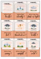 Vorschau - Stationenlernen - Weather – I Have … Who Has …? | Wortschatzspiel mit Bildkarten Paper & Classroom - Seite 3