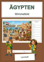 Vorschau - Arbeitsblätter - Ägypten Wimmelbild-Lernheft DaZ/DaF mit Lösungen - Deckblatt