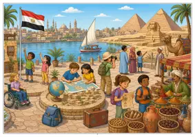 Vorschau - Arbeitsblätter - Ägypten Wimmelbild-Lernheft DaZ/DaF mit Lösungen - Seite 1