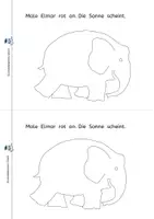 Vorschau - Arbeitsblätter - Elmar: einfaches Lese-Malbuch - Seite 3