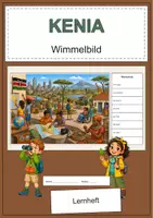 Vorschau - Arbeitsblätter - Kenia Wimmelbild-Lernheft DaZ/DaF mit Lösungen - Deckblatt