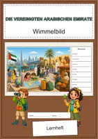 Vorschau - Arbeitsblätter - Vereinigte Arabische Emirate Wimmelbild-Lernheft DaZ/DaF mit Lösungen - Deckblatt