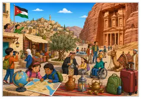 Vorschau - Arbeitsblätter - Jordanien Wimmelbild-Lernheft DaZ/DaF mit Lösungen - Seite 1