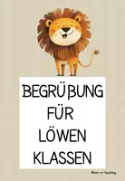 Vorschau - Poster - Löwenklasse: Klassentür Begrüßung Willkommen - Deckblatt