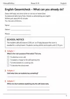Vorschau - Arbeitsblätter - Englisch Gesamtcheck Basisscreening Klasse 9–10 - Deckblatt