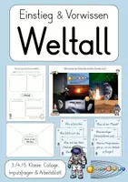 Vorschau - Arbeitsblätter - Weltall - Weltraum - Planeten - Einstieg & Vorwissen - Deckblatt