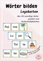 Vorschau - Stundenentwürfe - Zweisilbige Wörter bilden | Legekarten und Ideen für den Unterricht | geordnet nach Rechtschreibphänomenen - Deckblatt