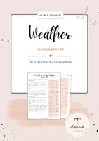 Vorschau - Stationenlernen - Weather – Bildlesetext mit Wortschatzlegende | Vocabulary & Reading - Deckblatt