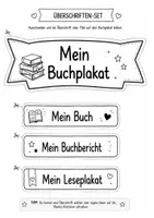 Vorschau - Arbeitsblätter - Buchplakat & Buchvortrag – flexibles Materialpaket zur Buchvorstellung - Seite 1