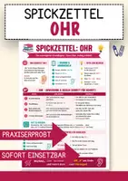 Vorschau - Merkblätter - Lernzettel Ohr – Biologie Merkblatt zum Nachschlagen - Deckblatt
