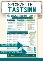 Vorschau - Merkblätter - Kompakte Übersicht Tastsinn – Spickzettel Biologie - Deckblatt