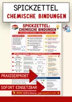 Vorschau - Merkblätter - Kompakte Übersicht Chemische Bindungen – Spickzettel Chemie - Deckblatt