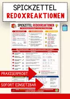 Vorschau - Merkblätter - Redoxreaktionen im Überblick – Merkblatt und Spickzettel Chemie - Deckblatt