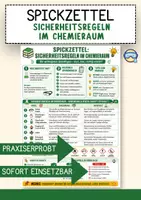 Vorschau - Merkblätter - Sicherheitsregeln im Chemieraum lernen – Spickzettel Merkblatt Chemieunterricht - Deckblatt