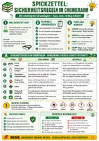 Vorschau - Merkblätter - Sicherheitsregeln im Chemieraum lernen – Spickzettel Merkblatt Chemieunterricht - Seite 1