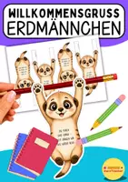 Vorschau - Anderer Materialtyp - 🐾 Erdmännchen-Willkommensgruß für den Schulstart | Willkommensgeschenk | Bleistift-Topper | Grundschule | Nach den Ferien - Deckblatt