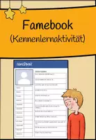 Vorschau - Arbeitsblätter - Famebook - eine Kennenlernaktivität - Deckblatt