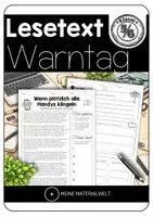 Vorschau - Arbeitsblätter - Bundesweiter Warntag - differenzierter Lesetext für Klasse 5/6 - Deckblatt