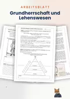 Vorschau - Arbeitsblätter - Arbeitsblatt + Quelle: Herrschaft im Mittelalter: Grundherrschaft und Lehenswesen - Deckblatt