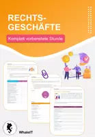 Vorschau - Arbeitsblätter - Rechtsgeschäfte - Komplett vorbereitete Stunde - Wirtschaft - Deckblatt