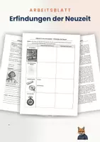 Vorschau - Arbeitsblätter - Arbeitsblatt + Quellen: Erfindungen der Neuzeit - Deckblatt