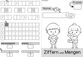Vorschau - Arbeitsblätter - Ziffern | Mengen | Zahlenraum 10 | Anfangsunterricht | Mathe | Klasse 1 - Seite 1
