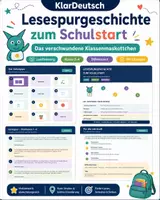 Vorschau - Arbeitsblätter - Lesespurgeschichte zum Schulstart - Deckblatt