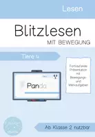 Vorschau - Präsentationen/Tafelbilder - Blitzlesen mit Bewegung: Tiere 4 - Deckblatt