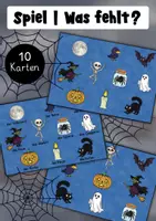 Vorschau - Spiele - Halloween "Was fehlt?" - Spiel | DaF DaZ Wortschatzspiel - Deckblatt