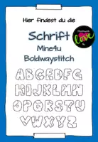 Vorschau - selbst erstellte Schriftarten - Schrift: Mine4uBoldwaystitch - Deckblatt