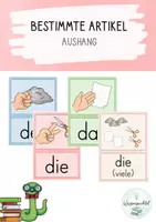 Vorschau - Bildkarten - Aushang | bestimmte Artikel | bildliche Unterstützung - Deckblatt