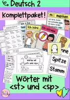 Vorschau - Arbeitsblätter - Wörter mit st und sp (Rechtschreibstrategien) - Deckblatt