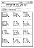 Vorschau - Arbeitsblätter - Wörter mit st und sp (Rechtschreibstrategien) - Seite 1