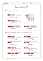 Vista previa - Hojas de trabajo - Sumar y restar hasta el 10 (Fichas) - Portada