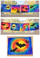 Vorschau - Unterrichtsreihen - Halloween, Herbst | Kunst Grundschule Klasse 2-4– Fledermäuse mit Wasserfarben | Kunstprojekt Herbst mit Zeichenschule und Inspirationen - Seite 1