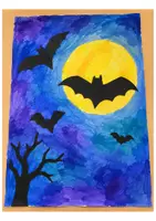 Vorschau - Unterrichtsreihen - Halloween, Herbst | Kunst Grundschule Klasse 2-4– Fledermäuse mit Wasserfarben | Kunstprojekt Herbst mit Zeichenschule und Inspirationen - Seite 2