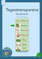 Vorschau - Präsentationen/Tafelbilder - Tagestransparenz Fuchsklasse Stundenplan Tafel Stundentransparenz Grundschrift - Deckblatt