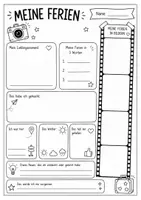 Vorschau - Arbeitsblätter - Meine Ferien – Ferienbericht mit Fotostreifen - Deckblatt