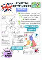 Vorschau - Arbeitsblätter - 🌍✨ Einstieg: British Isles - Englisch 7 🇬🇧📚 - Deckblatt