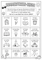 Vorschau - Arbeitsblätter - Sommerferien-Bingo - Deckblatt