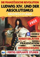 Vorschau - Arbeitsblätter - Französische Revolution Klasse 7 8 Absolutismus – Unterrichtsreihe (Materialpaket mit Arbeitsblättern & Präsentation) - Seite 1