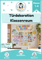 Vorschau - Poster - Freebie Türdeko Klassenzimmer Grundschule– Klassenregeln & Klassengemeinschaft | Classroom Management - Deckblatt