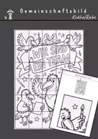Vorschau - Arbeitsblätter - Gemeinschaftsbild Krähe / Rabe | Kunstunterricht | Klassendeko - Deckblatt