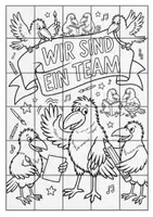 Vorschau - Arbeitsblätter - Gemeinschaftsbild Krähe / Rabe | Kunstunterricht | Klassendeko - Seite 1