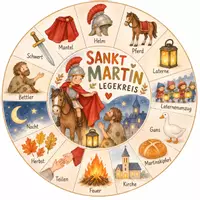 Vorschau - Bildkarten - Sankt Martin Legekreis – Martinsfest & Laternenfest | Kita, Kindergarten & Vorschule - Seite 1