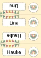 Vorschau - Bildkarten - Namensschilder Regenbogen Klassentier - editierbar FREEBIE - Seite 3