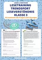 Vorschau - Stundenentwürfe - Lesetraining Sport Materialpaket – Leseverständnis Klasse 3 | 5 Materialien mit Lösungen (Set 2) - Seite 1