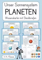 Vorschau - Arbeitsblätter - Planeten Wissenskartei - Deckblatt