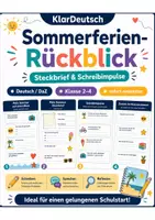 Vorschau - Arbeitsblätter - Sommerferien-Rückblick. Steckbrief & Schreibimpulse - Seite 1