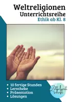 Vorschau - Stundenentwürfe - Weltreligionen Unterrichtsreihe ab Klasse 8 mit Lösungen - Deckblatt
